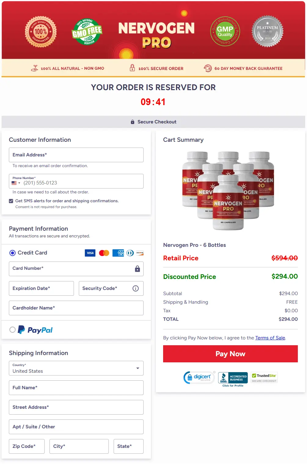 nervogen pro buy page